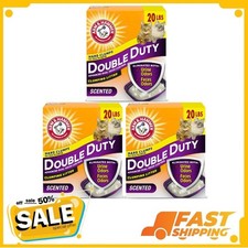  3 Pack ARM  HAMMER Double Duty Cat Litter, Advanced Odor Control, 20 lbs
