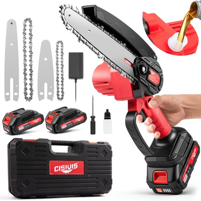 #ad #ad Mini Chainsaw 4 6 Inch Portable Electric Chainsaw Cordless with 2 Chainsaw $20.99