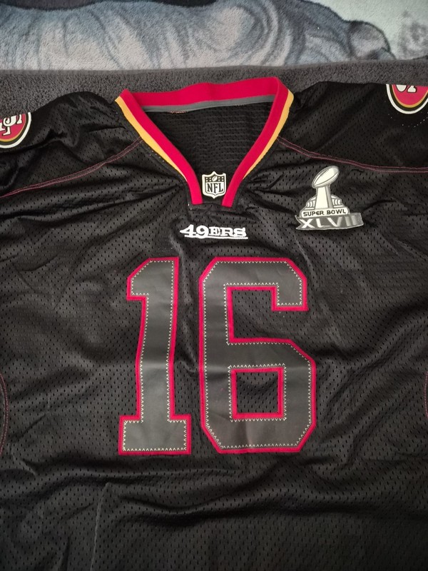 49ers Montana Stitched #16 Montana Black Jersey XXL Superbowl XLVII Patch