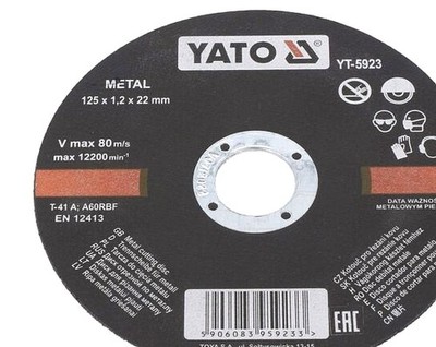 5x Cutting wheel; Ø: 125mm; Disc thick: 1.2mm; metal,steel; - YT-5923 | EU Stock