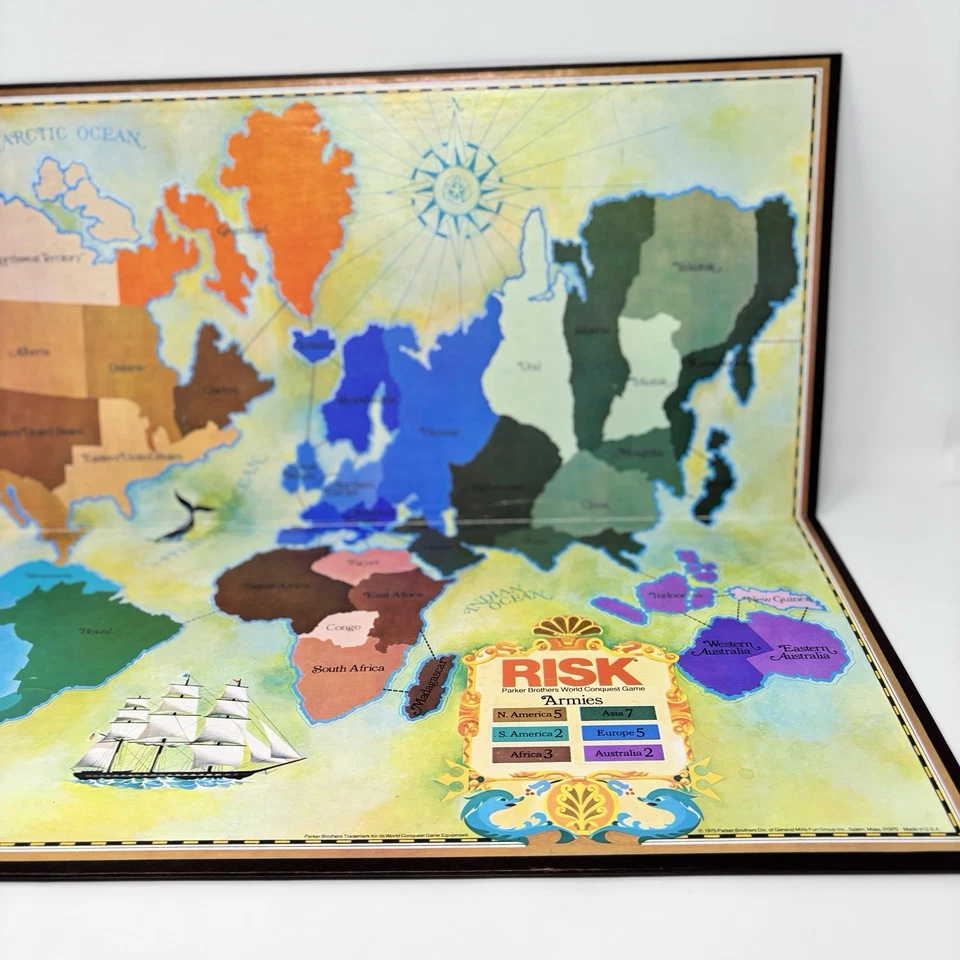 Винтажная сменная игровая доска 1975 Parker Brothers RISK - Изображение 2 из 4