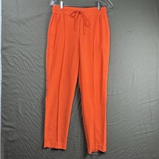 Nine West Women's Pants Size 4 Orange Elastic Waist Soft Stretch Trouser