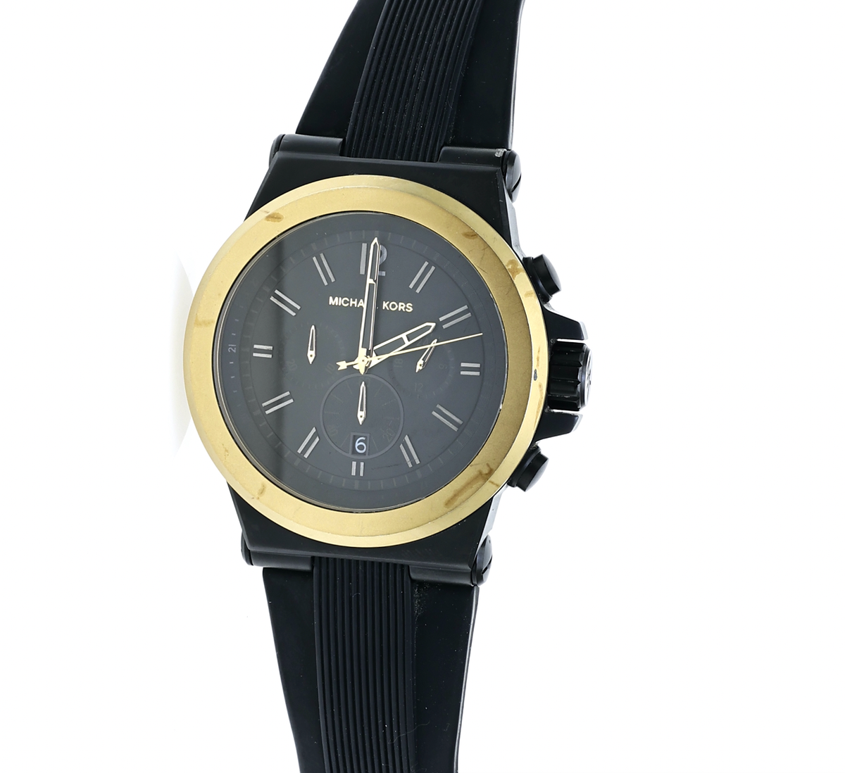 MICHAEL KORS Dylan Chronograph Black Silicone Men's Watch F1135 | eBay