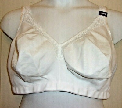 New Catherine/'s no wire Cotton Comfort lace trimmed Bra Marine Navy Blue 48DDD