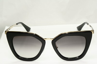 Prada Cinema Black Sunglasses Gold Square Gradient Grey PR53SS SPR