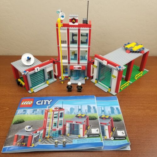 LEGO City 60110 Estación de Bomberos (2016) Retirado Helicóptero Coche Minifiguras Camión de Bomberos - Imagen 6 de 20