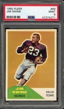 1960 Fleer Football #69 Jim Swink PSA 9
