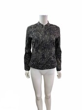 Chicos Women  s Size Small Long Sleeve Leopard Owl Lining Full Zipper Jacket