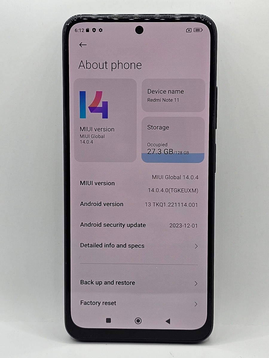 Xiaomi Redmi Note 11 128GB -Graphite Grey Dual SIM Android