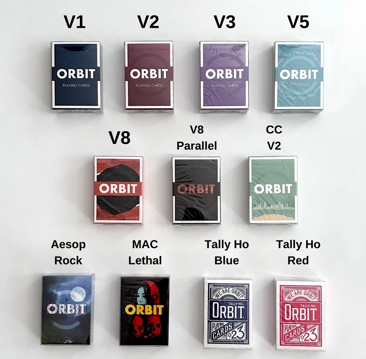 Orbit V1 V2 V3 V5 V8 V8P CCV2 Aesop Mac Playing Cards Set EXTREMELY RARE SEALED