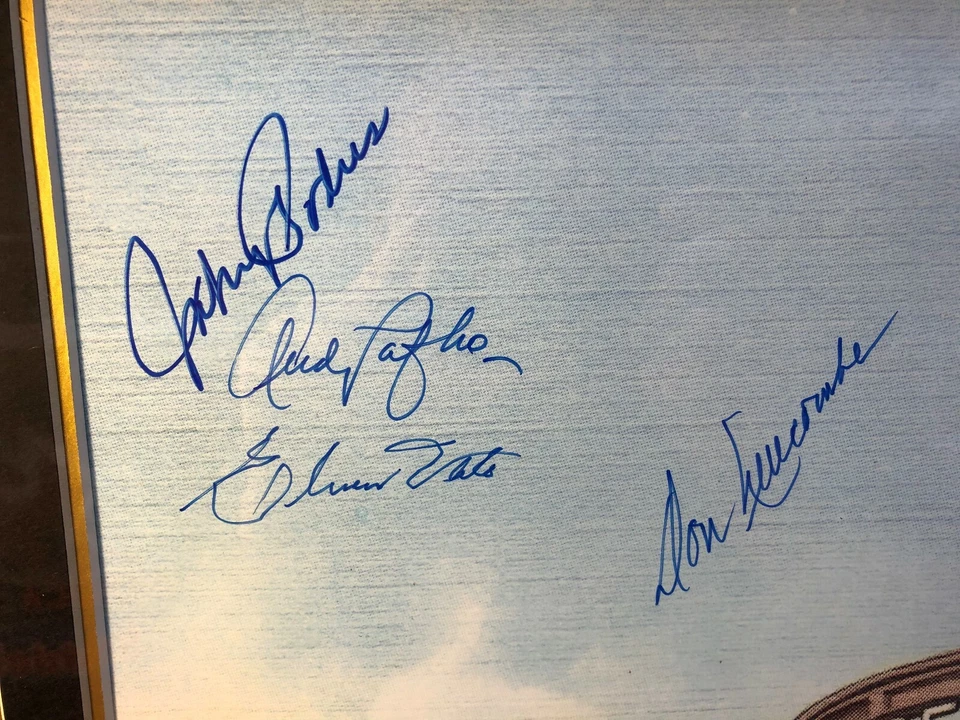 1955 Brooklyn Dodgers Team Signed Ebbets Field Framed Lithograph Branca Podres - Image 4 of 4