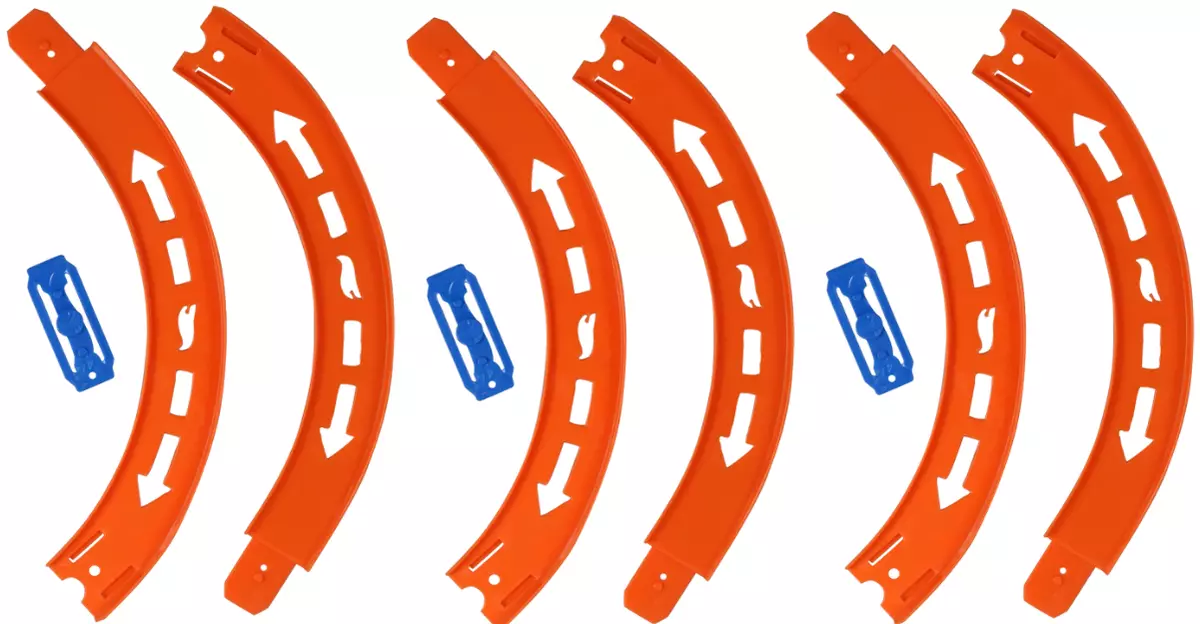 Official Hot Wheels Curved Tracks 6pk Track Builder System Curve