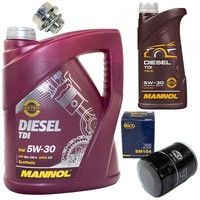 MotoröL Set 5W-30 6 Liter + ÖLfilter SM 104 + Schraube FüR Mitsubishi ASX Lancer