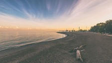 Landscape beach sunset toronto nature sand water ocean Custom Gaming Mat Desk