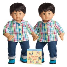 American Girl Bitty Twins Asian Boys set NEW box  brown hair