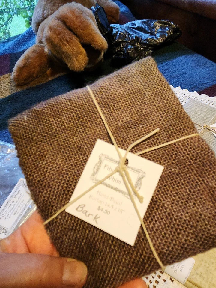 Fiber On A Whim Hand-Dyed BURLAP & FAT Quarters ☆ New 4 Ea Burlaps, 3 Quarters - Image 2 of 4