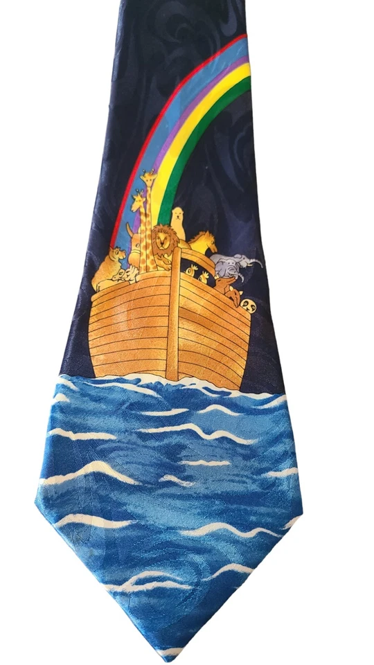 Fratello мужской галстук синий черный Ноев ковчег ручной работы - Изображение 2 из 3