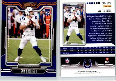 Sam Ehlinger 2021 Playbook Orange #197 Colts RC Rookie | eBay