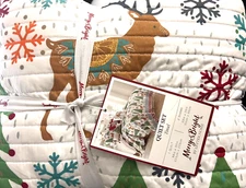 Levtex Tinsel Festive Forest Reversible 3-Pc. Quilt Set, Full/Queen - White $220