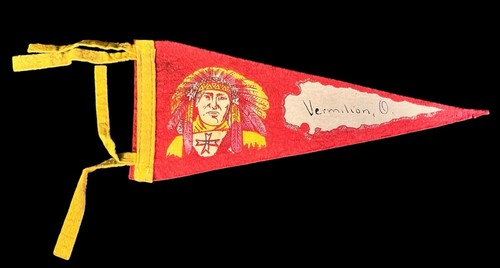Vintage Pennant Vermilion Ohio Red And Yellow | eBay