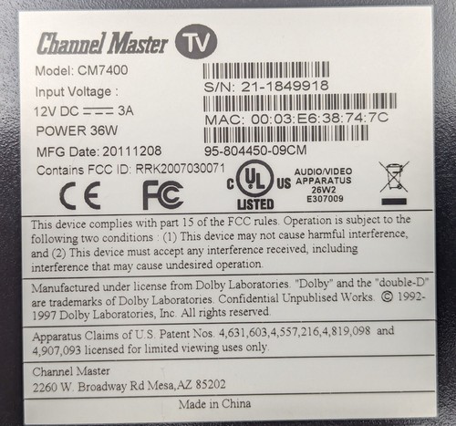 Channel Master CM-7400 HD Digital OTA Broadcast DVR 512GB SSD w/ Logitech Remote - Picture 15 of 19