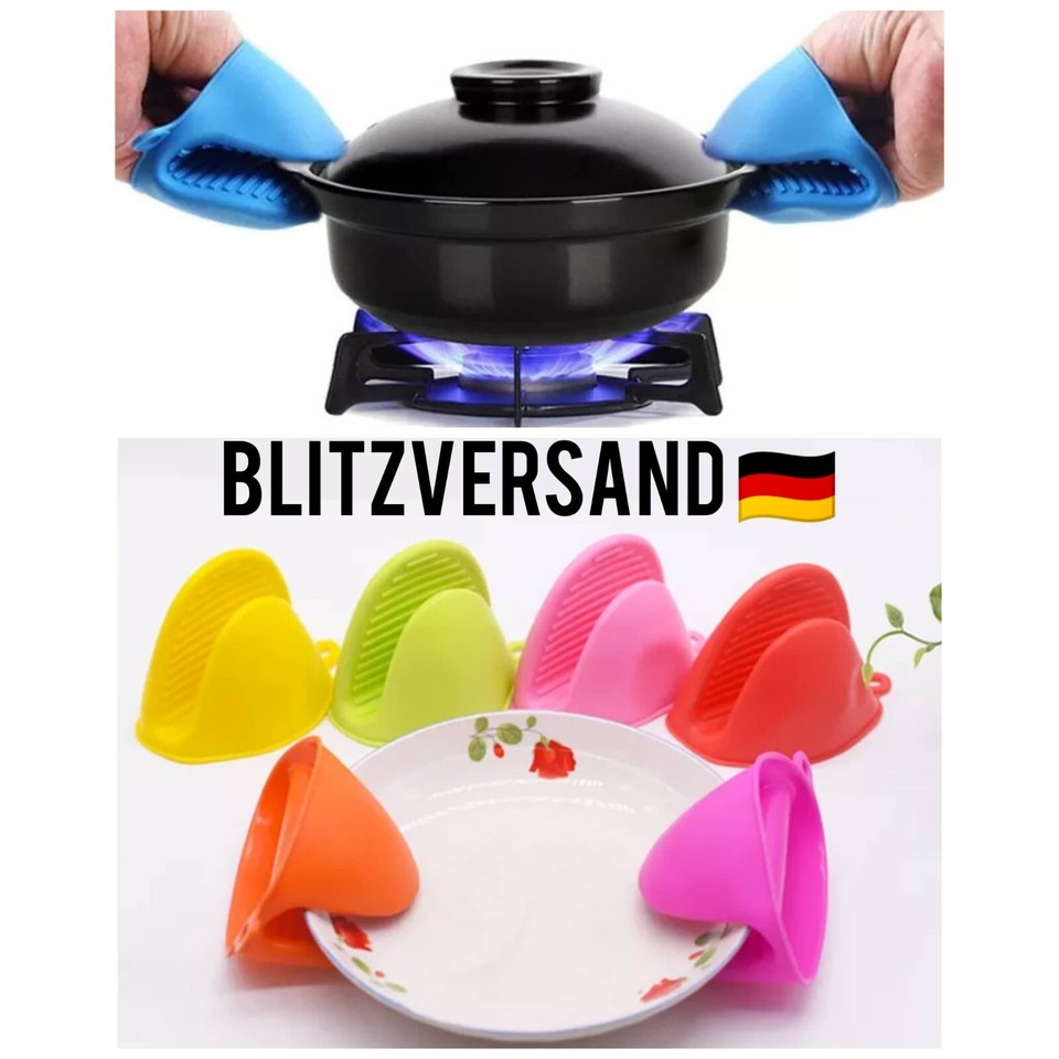 2x Silikonhandschuh Topflappen Silikon Handschuh Topfhanschuh Blech Ofen Kochen