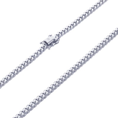 10K White Gold Solid 4mm Mens Miami Cuban Link Chain Necklace Lobster 22''