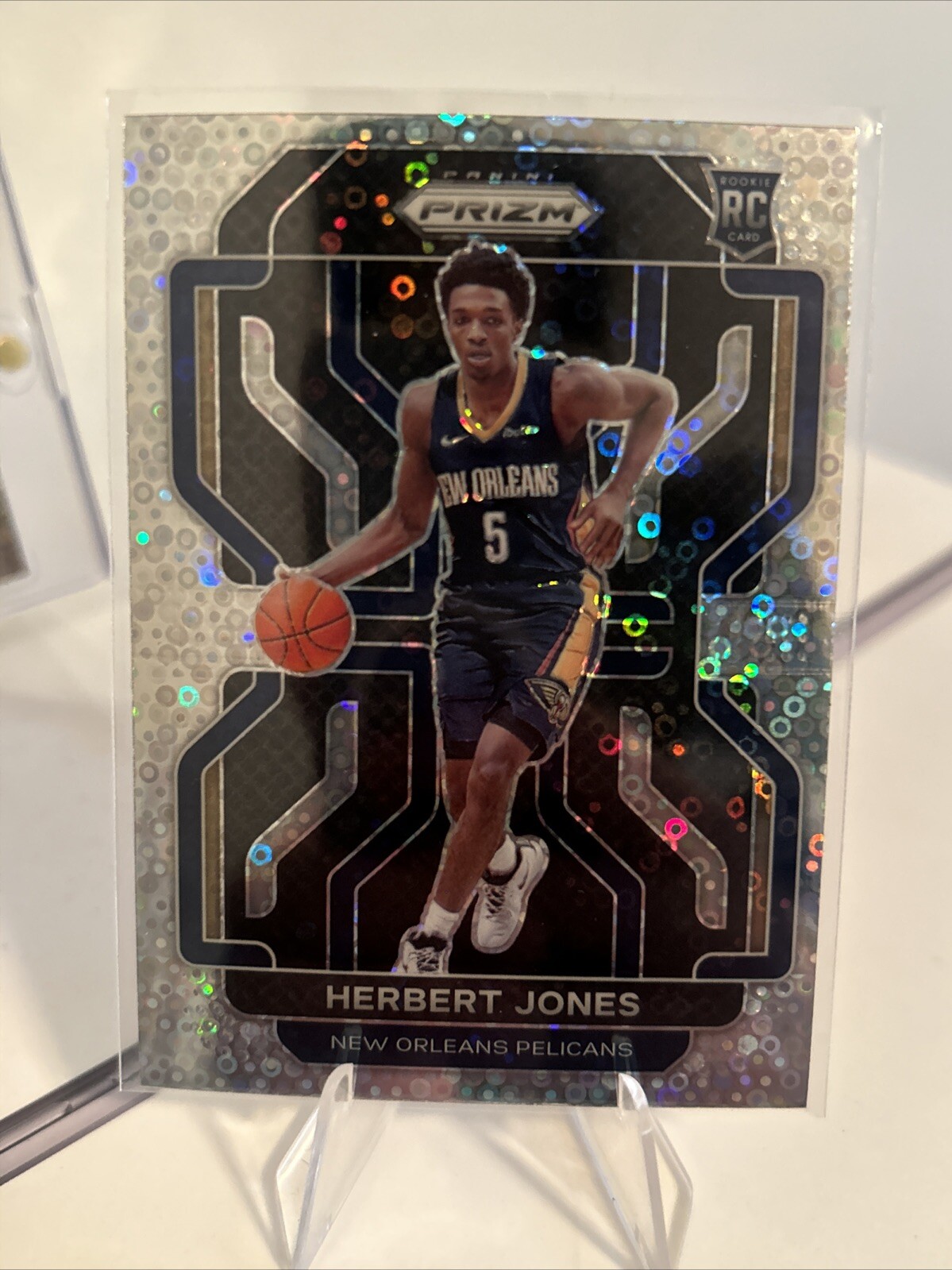 Herb Jones 2021-22 Panini Prizm Fast Break RC Disco Prizm Rookie #329 Pelicans