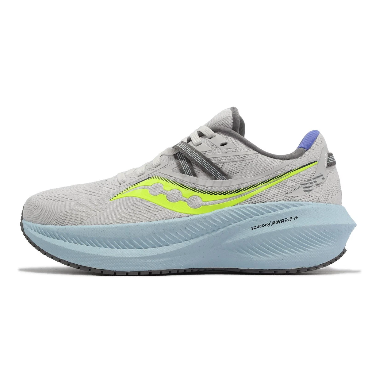 Saucony Triumph 20 Grey Blue Volt Women Running Shoes Sneakers Trainer S10759 15