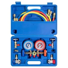 3-Way AC Diagnostic Manifold Gauge Set with 5 ft. Hose for R134a R12 R22 R502
