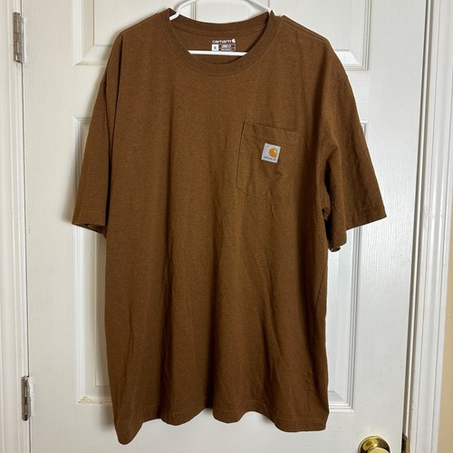 Carhartt Brown Loose Fit Short Sleeve Pocket T-shirt Men Size XL