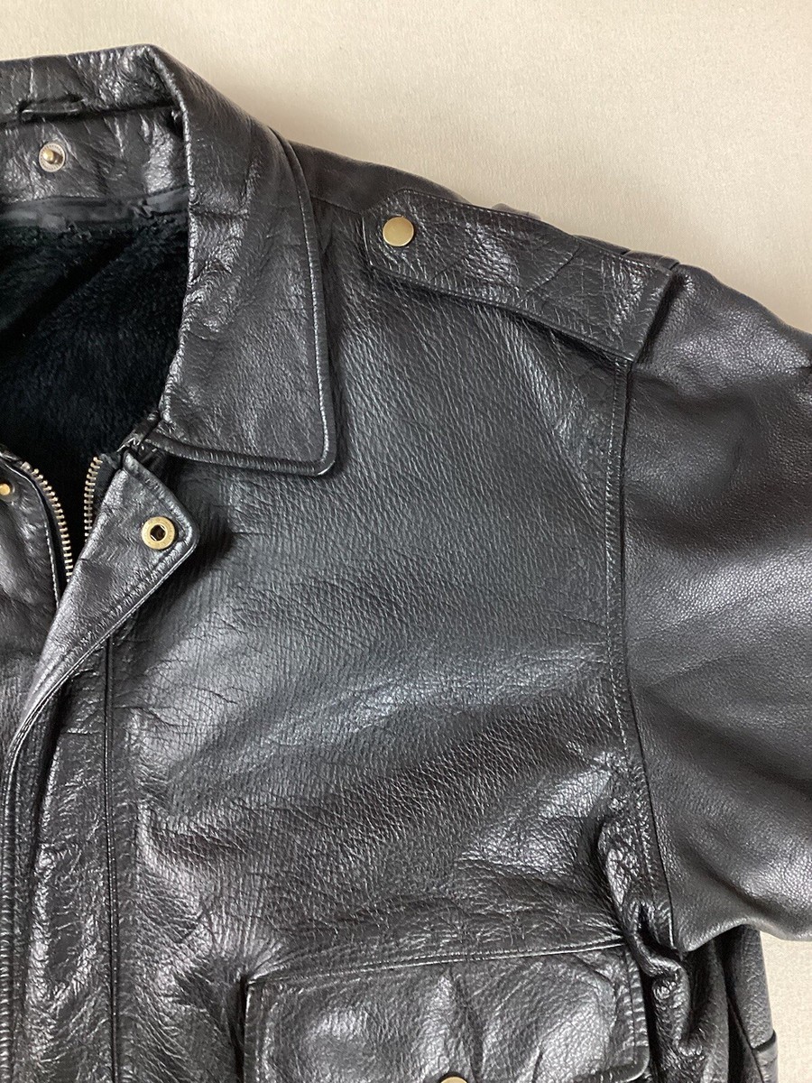 Vintage Leather Flight Jacket Bomber Jacket Zip-In Liner Vintage Leather Flight Jacket Bomber Jacket Zip-In Liner