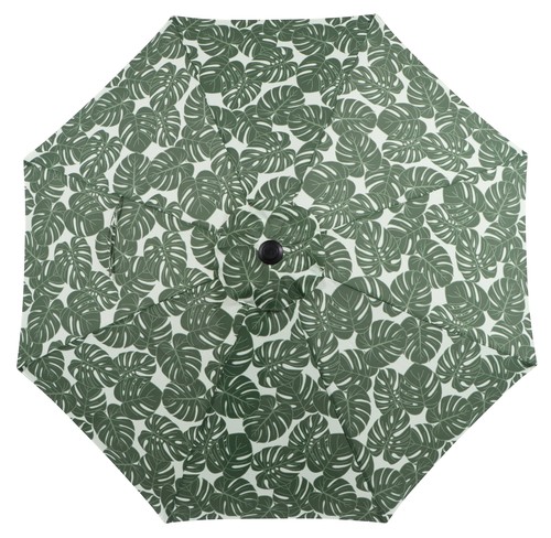 Mainstays 9' Monstera Palm Crank Lift and 3 Position Tilt Patio Umbrella - Picture 3 of 6