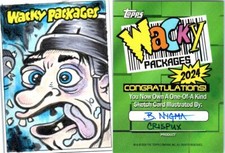 2024 WACKY PACKAGES ANS ARTIST SKETCH CARD CRISPUX by Barry Nygma 1173