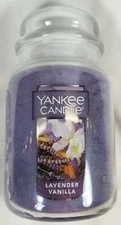 Yankee Candle LAVENDER VANILLA Large Jar 22 Oz Purple Housewarmer New Wax