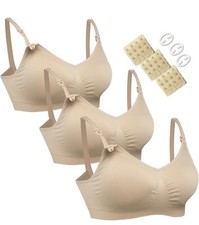 HOFISH 3PACK Full Bust Seamless Nursing Maternity Bras Size Medium