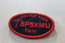 Patch Amateurfunk Ham Radio Rufzeichen und Name Aufnäher 95 x 65mm CB-Radio Rot