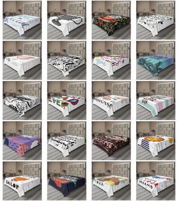 Ambesonne Saying Flat Sheet Top Sheet Decorative Bedding 6 Sizes