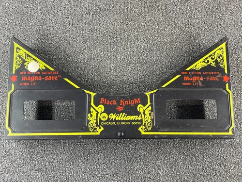 Williams Black Knight Pinball Machine Playfield Apron Instruction Card Holder