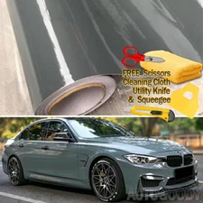 84" x 60" Super Gloss Glossy Nardo Gray Vinyl Film Wrap Air Bubble Free 7ftx5ft