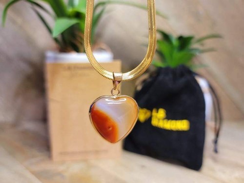 Genuine Natural Carnelian Crystal Choker Necklace Gold Tone Carnelian Healing Cr - 第 6/8 張圖片
