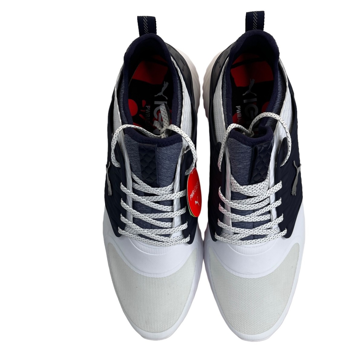 Puma Mens Ignite PWRADAPT Caged Golf Shoes White/Silver  display picture 1