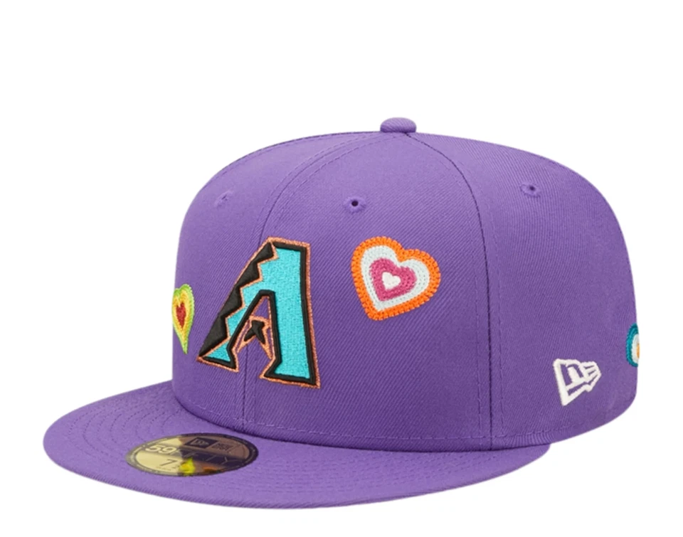 Arizona Diamondbacks Chain Stitch Heart New Era 59FIFTY Sz. 7 1/4 Fitted Hat Cap - Image 2 of 4