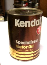 Vintage Kendall Specialized SAE 30 Round Quart Motor Oil NOS, FULL