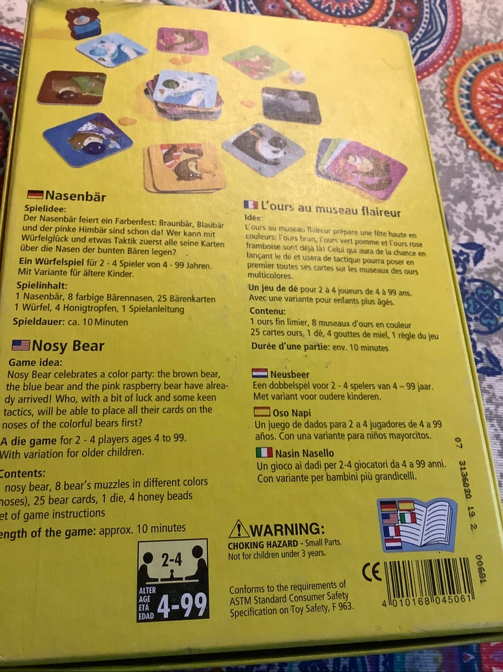 HABA Nasenbär Würfelspiel  ab 4 Jahre Kinder Lernspiel Farben und Taktik - Bild 2 von 2
