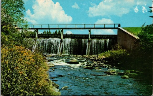Cartolina Pittsburg N.H. diga al secondo lago Connecticut cromato