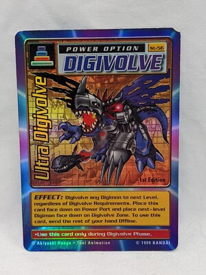 1999 Digimon Foil 1st Edition Ultra Digivolve Trading Card Moderately Played