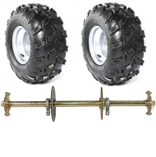 32" Go kart Rear Axle Kit 428 Sprocket 4 Stud Hub Disc 8" Wheels Golf Quad ATV