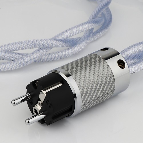OCC Silver Plated with US/EU/UK/AU Rhodium Plated Plug HIFI Audio Power Cable - Picture 12 of 18