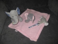 LILA  JACK ELEPHANT SECURITY BLANKET,BABY STARTERS RATTLE,CARTERS CLIP PLUSH